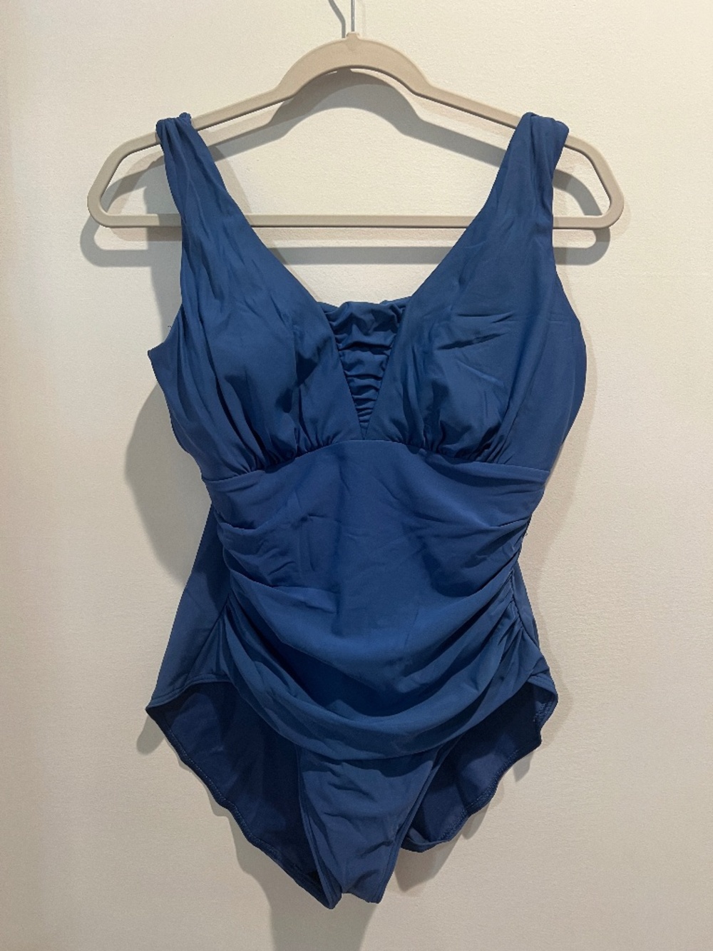 Lands' End Grecian Slendersuit One-Piece Bathing Suit Blue Size 14